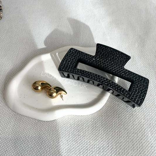 XL Embellished Black Minimalist Claw Clip Shade - Midnight PRE ORDER - Ladylux