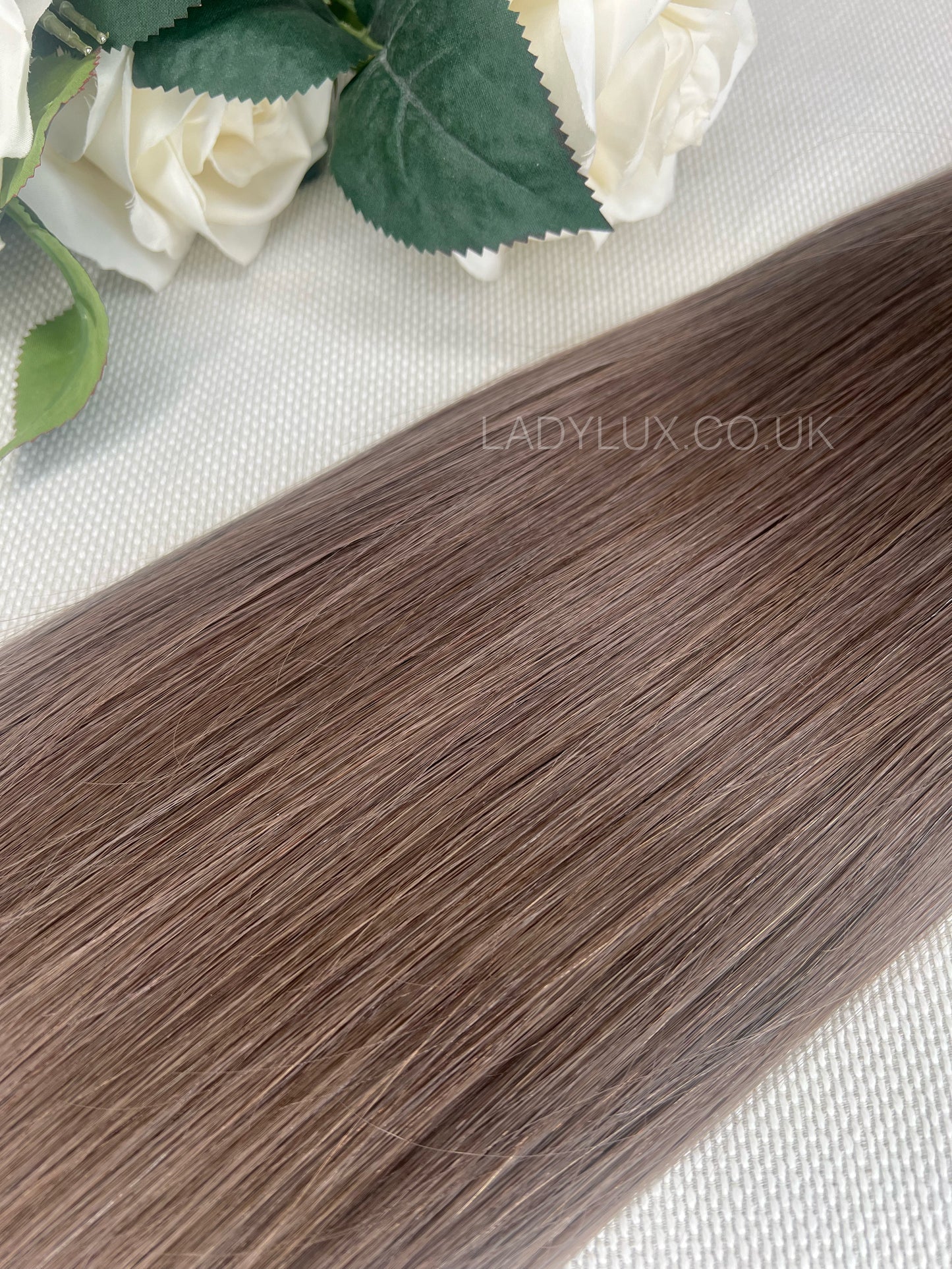20" Deluxe 200g Human Hair Extensions Shade - Ash Brown - Ladylux